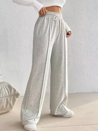 ESSENTIAL FLEECE WIDE LEG PANTS