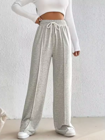 ESSENTIAL FLEECE WIDE LEG PANTS