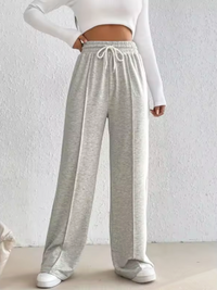 ESSENTIAL FLEECE WIDE LEG PANTS