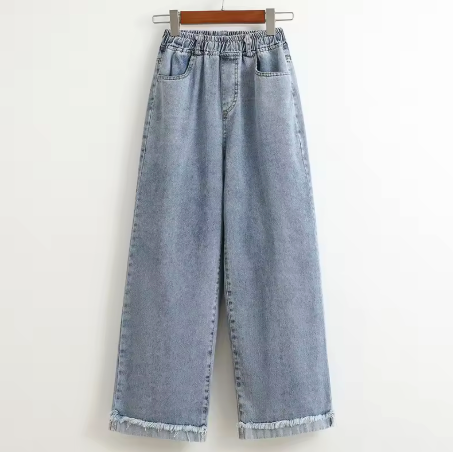LIGHT WASH RELAXED WIDE LEG JEANS