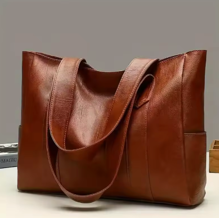 VINTAGE LEATHER LARGE TOTE BAG