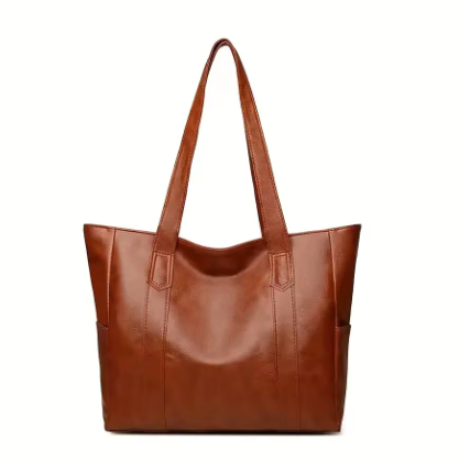 VINTAGE LEATHER LARGE TOTE BAG