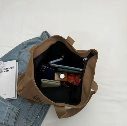 SPACIOUS PRINTED CANVAS TOTE