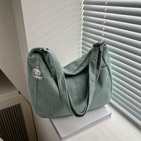 STRIPED CURDUROY SHOULDER BAG