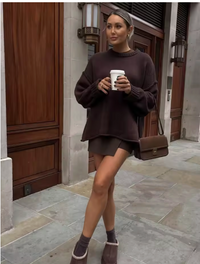 OVERSIZED CHOCOLATE KNIT SWEATER