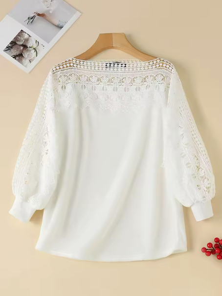 ELEGANT LACE PATCHWORK SWEATER